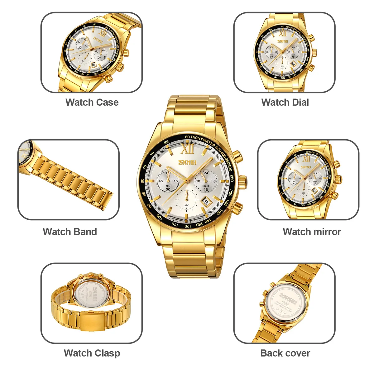 SKMEI Бизнес Секундомер 3 Бар Водонепроницаемые Наручные Часы С Датой Кварцевые Часы Для Мужчин Женщин Роскошные Модные Дизайнерские Часы