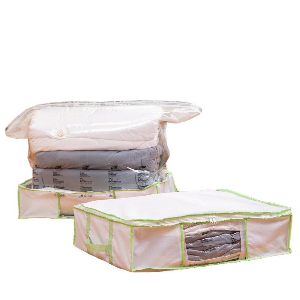 

Space-saving non-woven oxford cloth vacuum storage boxes are used for wardrobes, quilts and clothes bags