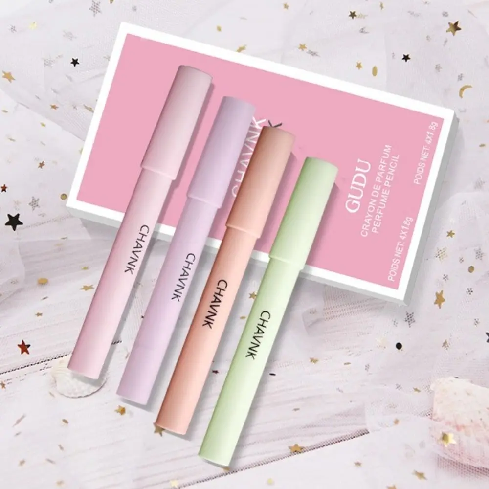 4pcs/set Women Body Long Lasting Portable Solid Perfume Perfume Solid Balm Solid Stick Fragrance Flower