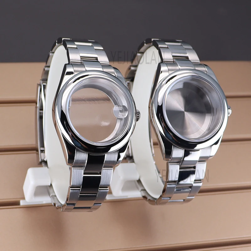 40mm/36mm Watch Cases Bracelet Sapphire Crystal Glass Parts For Day Date nh34 nh35 nh36 nh38 Miyota 8215 Movement 28.5mm Dial