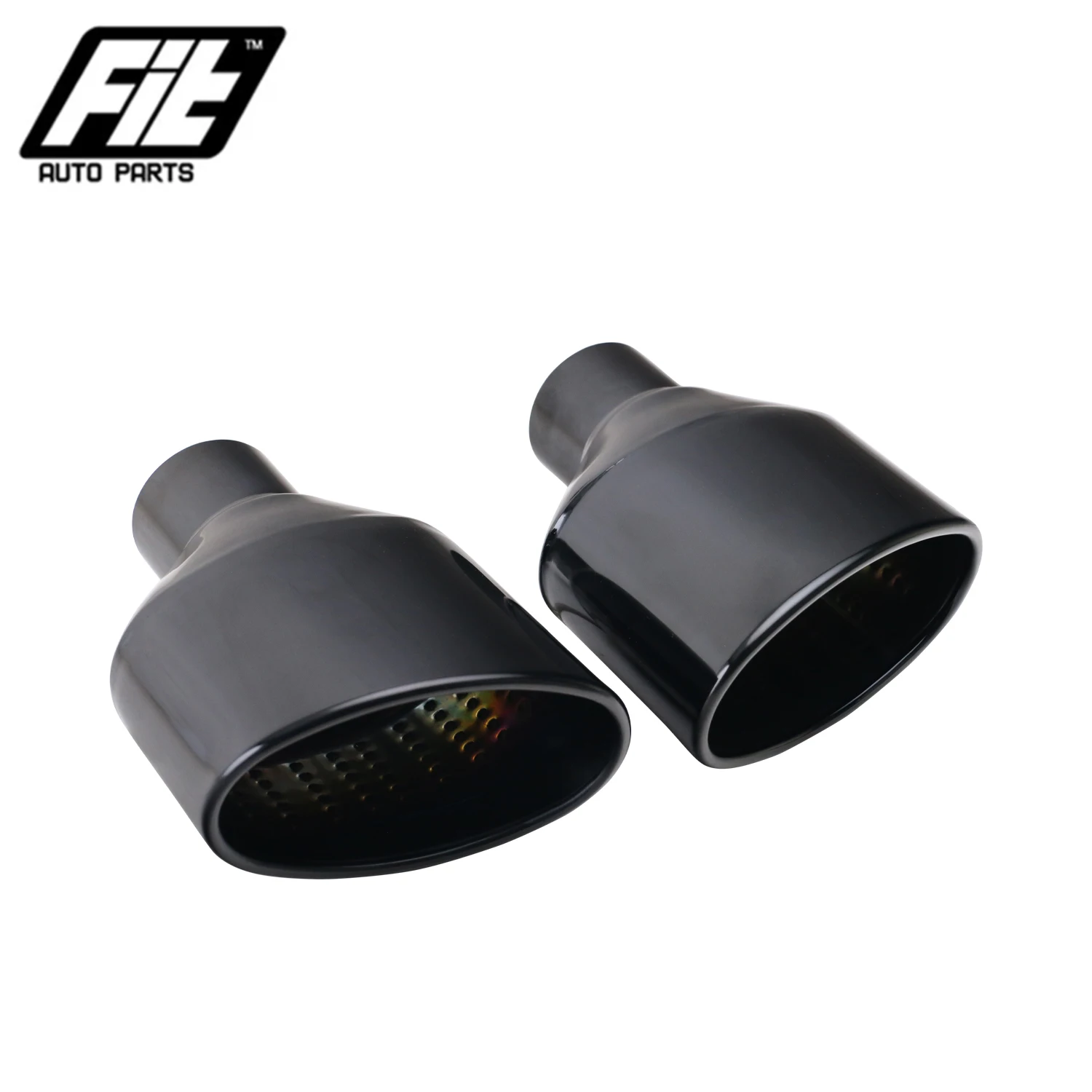 

1 Pair Stainless Steel 304 Oval Exhaust Tip 63mm Slant Outlet muffler end tailpipe For RS3 RS4 RS5 A4 A5 A6