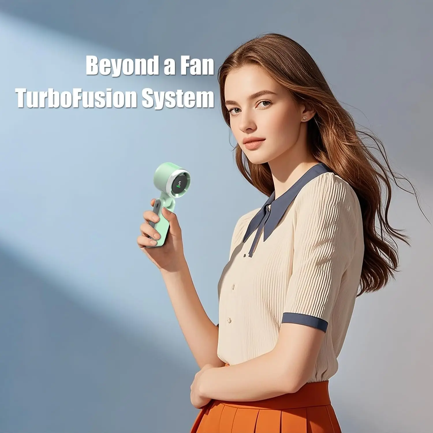 Turbo Fan 2025 New Portable Hanging Neck Outdoor Violence Wind Desktop 13550rpm Small Mini Fan USB Rechargeable Hand-held Fold