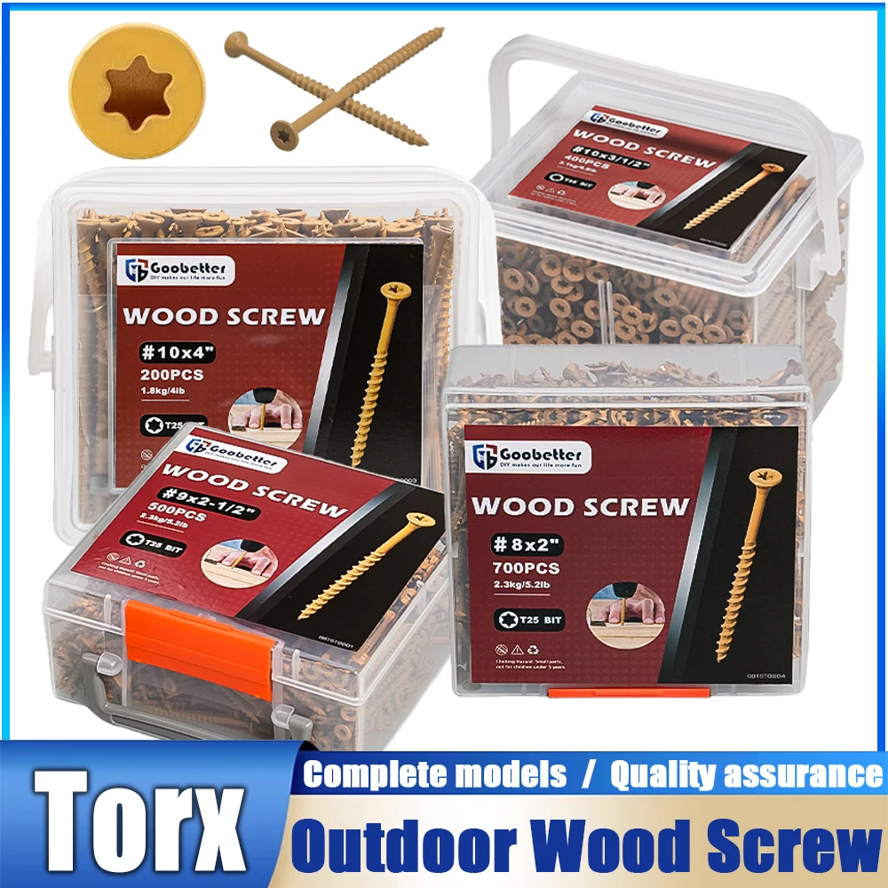 10~700PCS Torx Star Socket Knurled Metal Screws Wood Deck Screws Rust Resistant Six Lobe Self Tapping Fibreboard Drywall Screw
