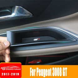 Car Front Door Handle Storage Box Case Take in Box Holder Tray Organizer Car Accessory For Peugeot 3008 GT 5008 2017 2018 2019