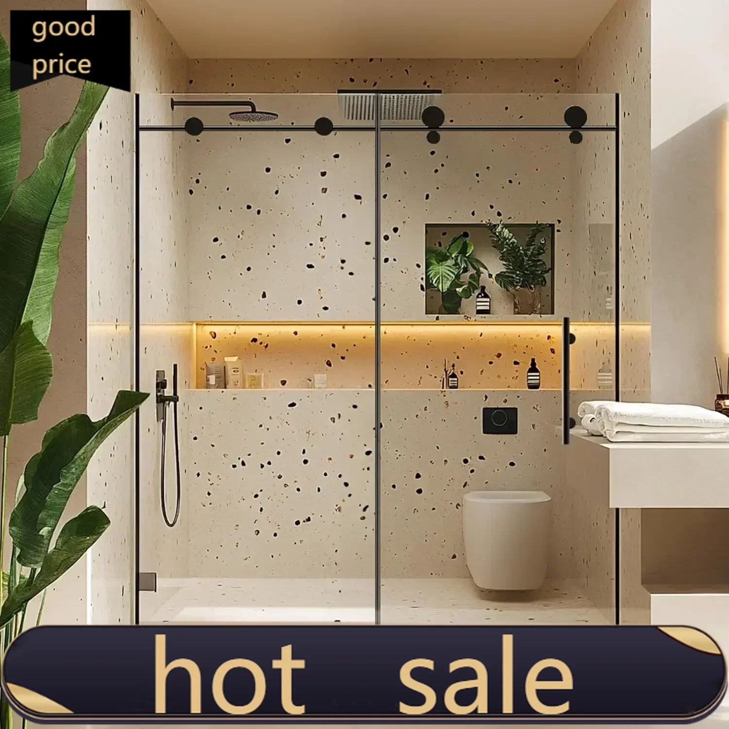 

BestsellerBestsellerFrameless 56-60" W x 74" H Single Sliding Shower Door, Matte Black, 5/16" SGCC Tempered Glass, Soft-Close, A