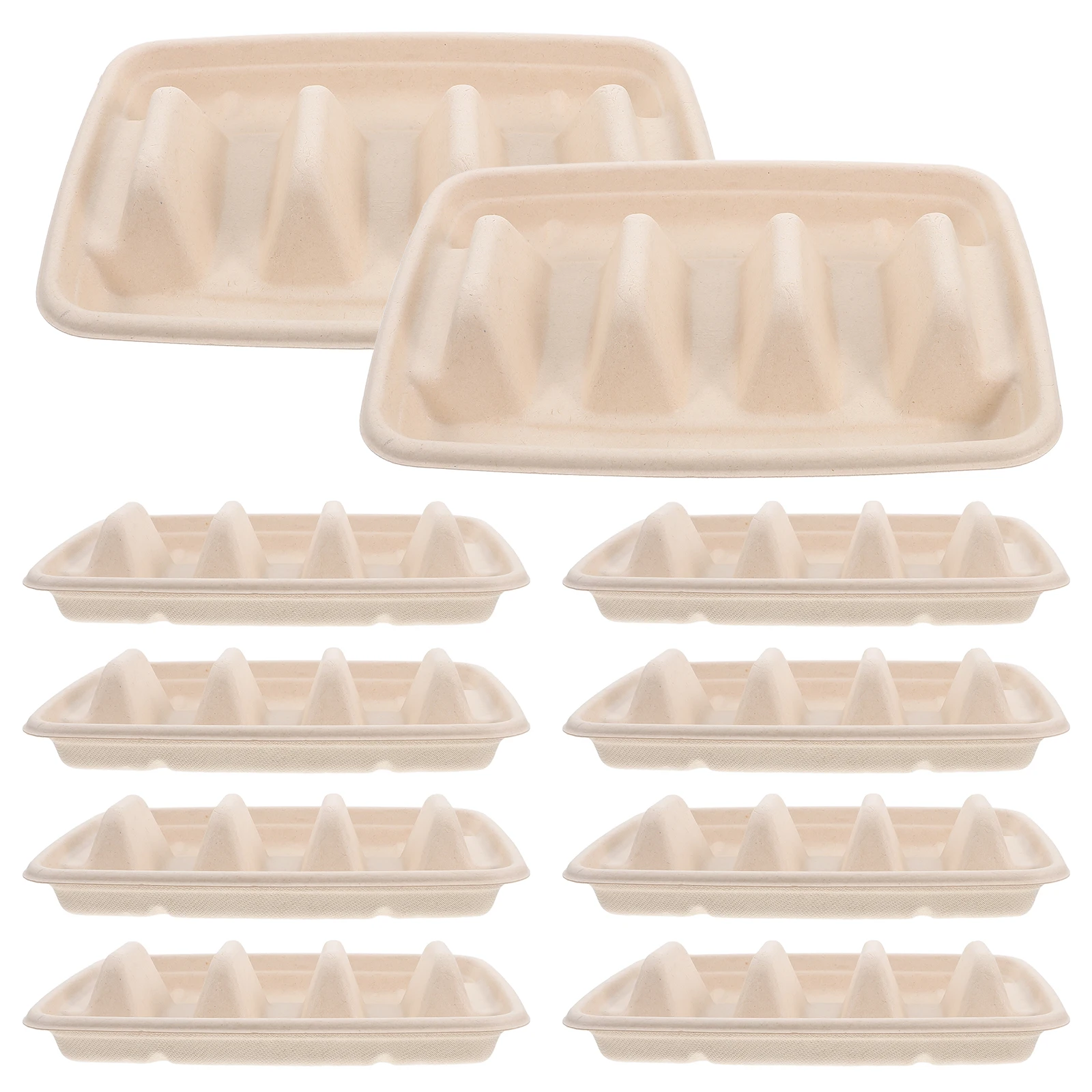 

50 Pcs Taco Plate Disposable Serving Tray Party Decorations Street Holders Corn Tortillas Pulp Bowls Food Trays Snack Dishes