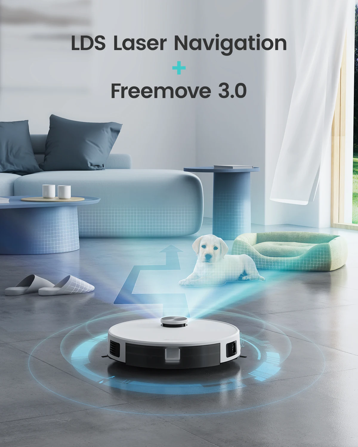 Lefant M1 Robot Aspirateur Laveur 2 en 1 4000Pa, Navigation LiDAR, Cartographie Multi-étage, Zones Virtuelles, Aspirateur Robot Connecté par Alexa/APP/WiFi, Idéal pour Poils d'animaux Tapis Sols Durs