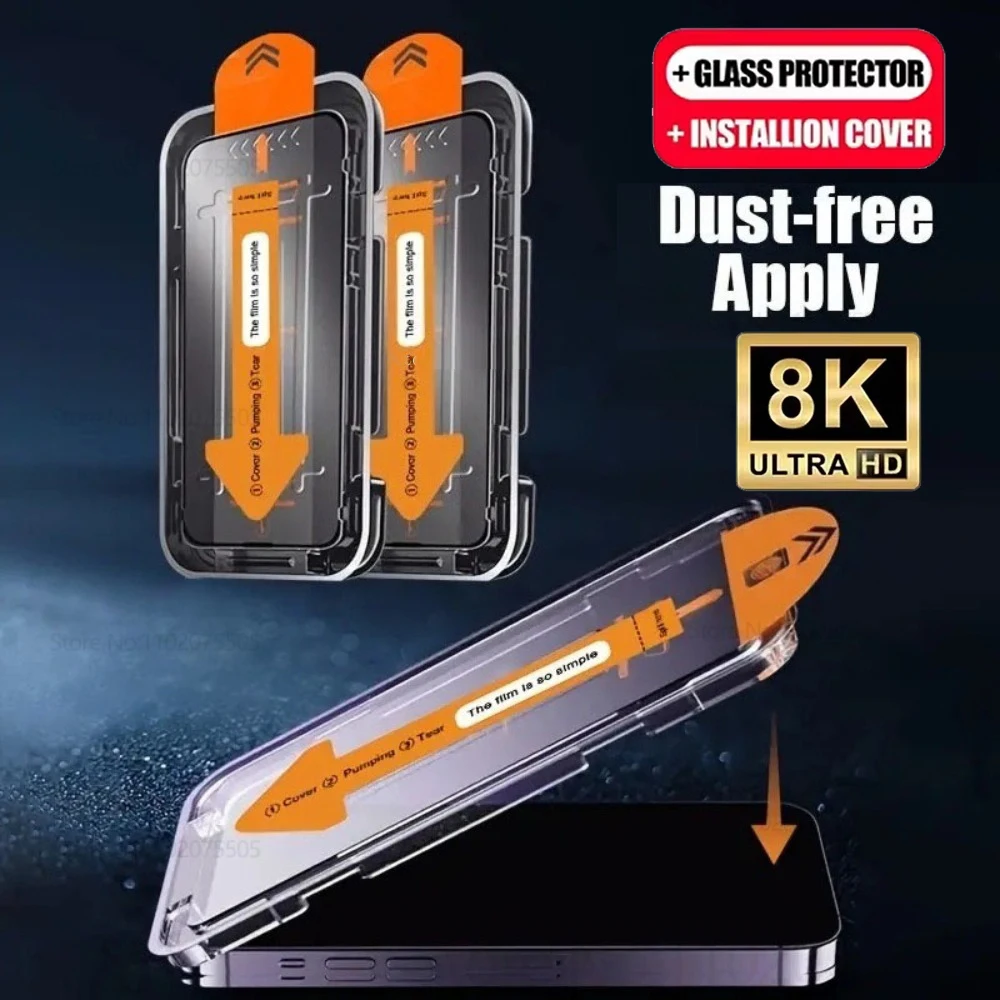 

5PCS Dust Free Installation Screen Protector For Poco M6 M5s M3 M7 Plus M8 M4 Pro 4G 5GTempered Glass Film Auto-Dust Removal Kit