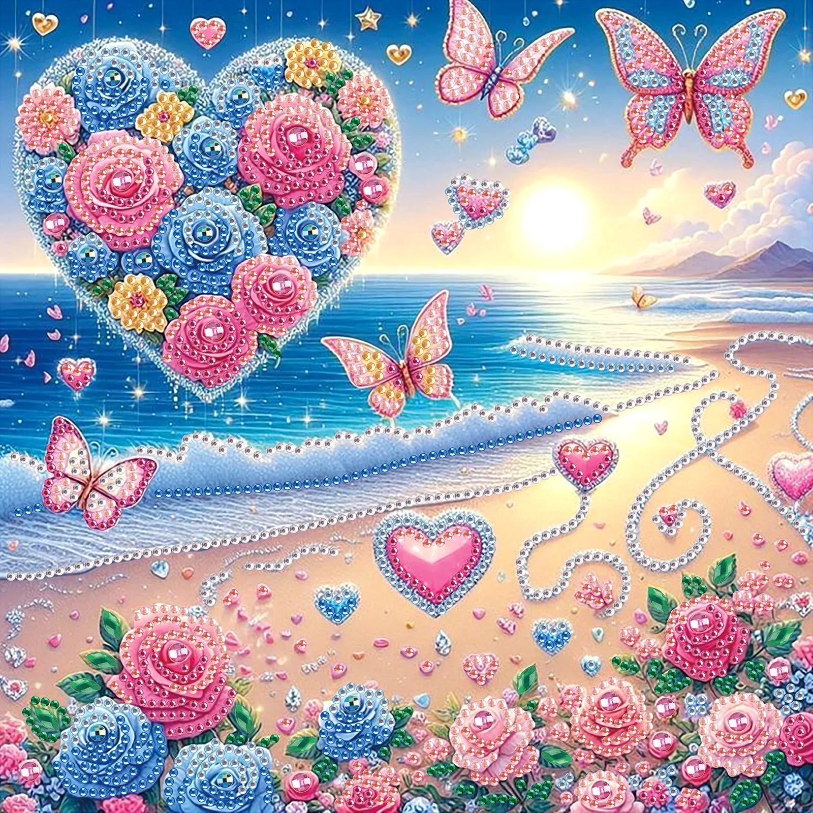 

Butterflies Shape Diamond Art Painting Kit for Adult Beginner,Crystal Diamond Dot Kit for Home Wall Decoration Giftos