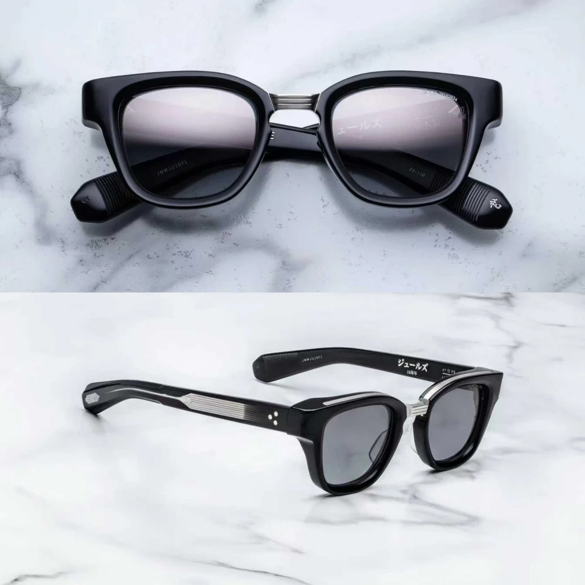 

Luxury Vintage Fashion Trend Handcraft JJMM Sunglasses JULES Retro Square Design Solid Thick Acetate UV400 Unisex 3A+ Quality