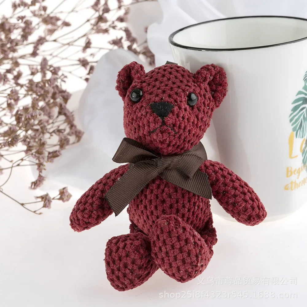 16cm Miękki pluszowy miś Mini Boluoge Bear Dolls Mały prezent Impreza Ślub Brelok do kluczy Breloczek do torby Ananasowy niedźwiedź Breloczek do kluczy