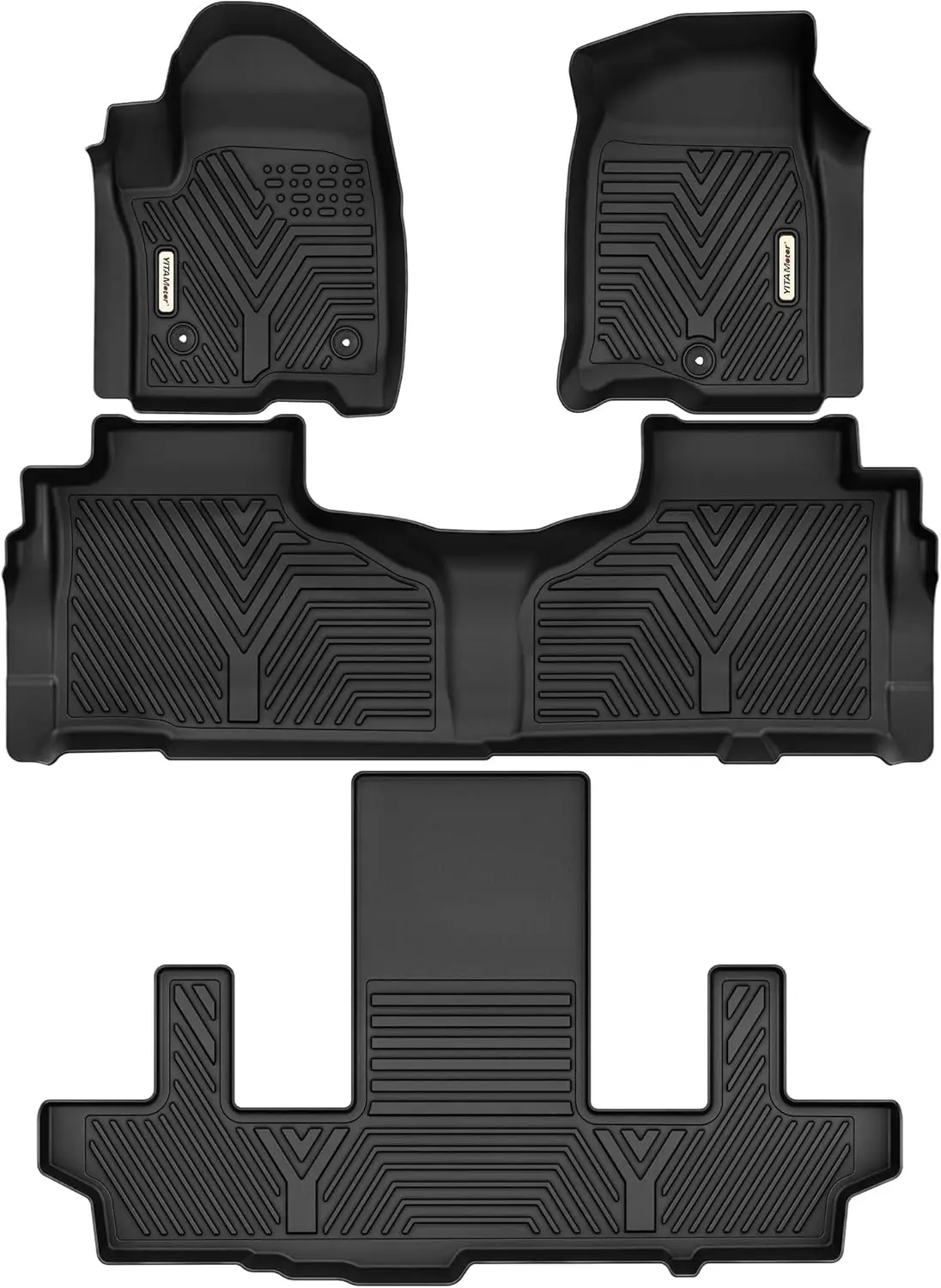 

Floor Mats 3 Row Liner Custom Fit for 2021-2024 Chevrolet Suburban/GMC Yukon XL with 2nd Row Bucket Seats, TPE All-Wea