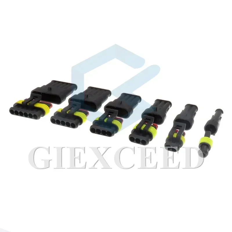 High Quality Superseal AMP/Tyco Waterproof Connector AC Assembly 1/2/3/4/5/6 Way Pin Sealed Plug Cable Sockets For Car Truck