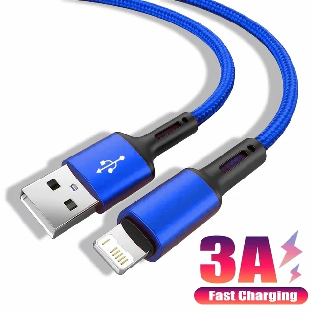 Kabel USB do szybkiego ładowania iPhone 12 13 14 11 Pro X Max 6 7 8 Plus 5 SE iPad Origin, przewód do ładowania i transmisji danych, 3m