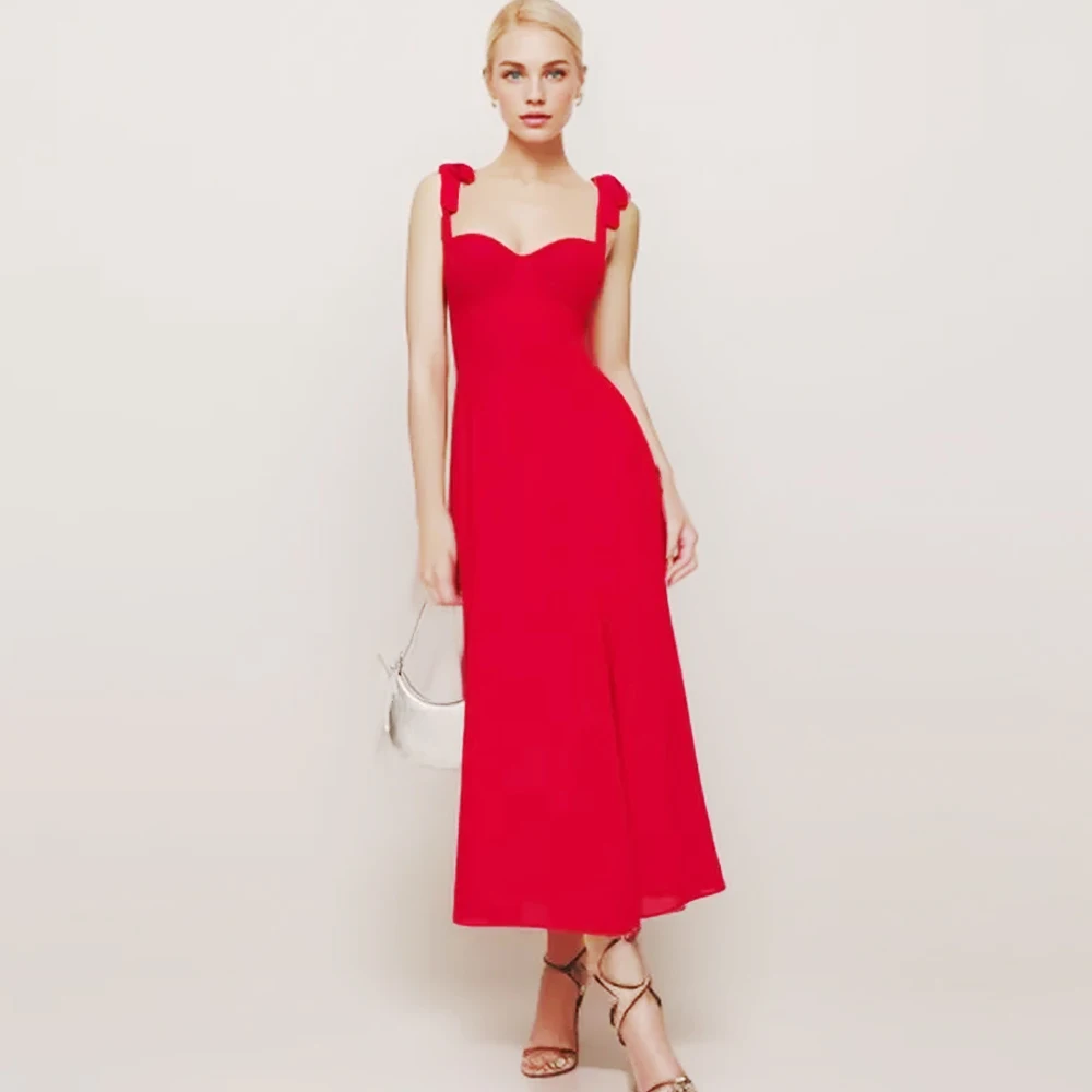 

Hot Sexy Solid Red Slim Dress V-Neck Strap Slip Chest Wrap Long Dresses Empire Zipper Vestido Suitable for Summer Partywear