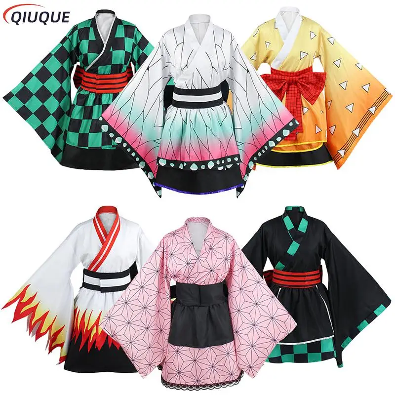 costume-de-cosplay-anime-demon-shinobu-nezuko-tanjirou-zenitsu-kyoujurou-robe-kimono-lolita-pour-femmes-uniforme-de-demoiselle-d'honneur