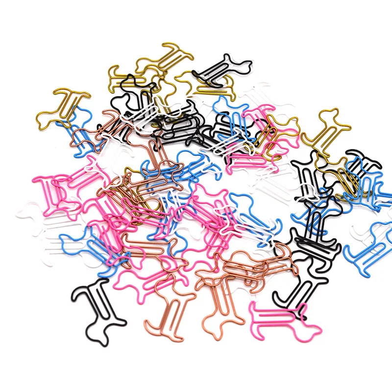 Puppy Paperclip Animal Shape Paper Clips Metal Iron Paper Clip Office Document Classification Pin Cute Bookmark For Planner