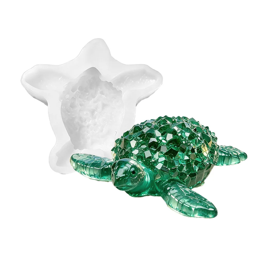 Diamond Cut Healing Sea Turtle Silicone Mold Ocean Animal Crystal Epoxy Casting DIY Epoxy Resin Candle Plaster Summer Decor Gift - view 6