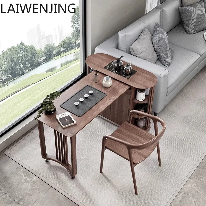 MJY solid wood ash wood kung fu tea table small tea table office rock slab tea table