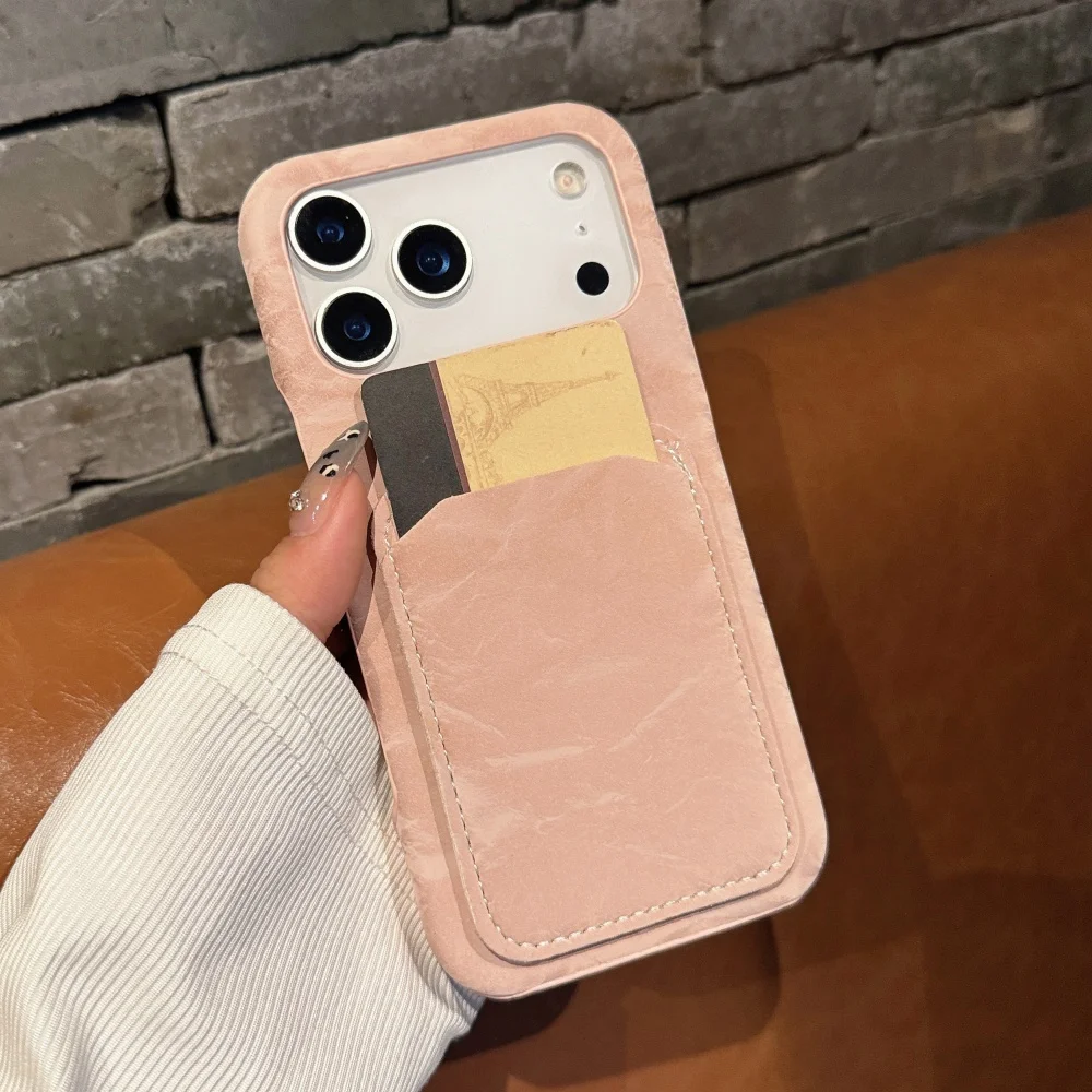 الفاخرة المخملية النسيج فتحة بطاقة المحفظة الحال بالنسبة آيفون 11 12 13 14 15 16 زائد 17 برو ماكس الهواء ماتي للصدمات الصلب غطاء الوفير #3