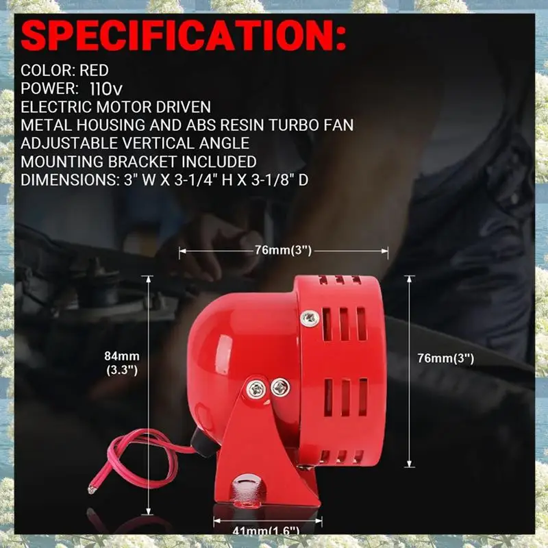 Новинка-2X AC110V, сирена с воздушным дождем, звуковой динамик, звуковая сигнализация, мини-электродвигатель, заводской автомобиль, мини-громкая сирена, звуковой сигнал