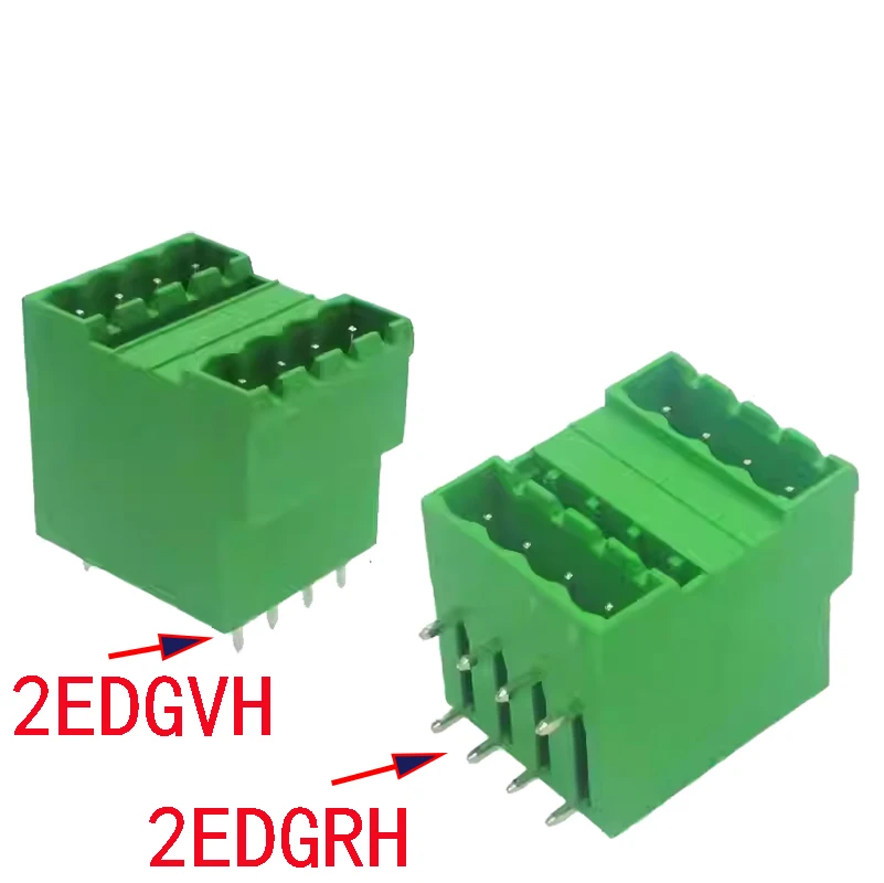 2EDGRH 5.08mm pitch curved foot double-layer welding PCB board plug-in terminal block double-row pin socket 2EDGVH 2P connector