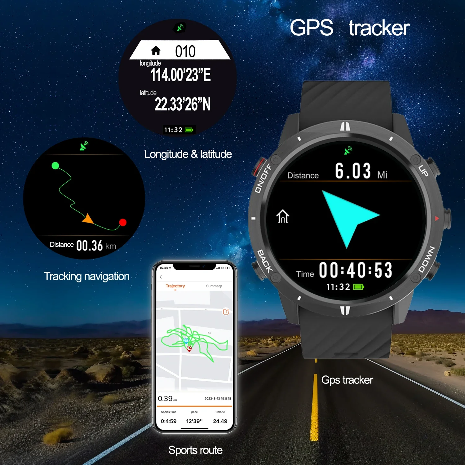 2024 nowych zegarek sportowy z GPS inteligentnych mężczyzn, sportowe zegarki triathlonowe na świeżym powietrzu, pływanie wodoodporne wędrówki biegowe cyfrowy zegarek wędkarskie