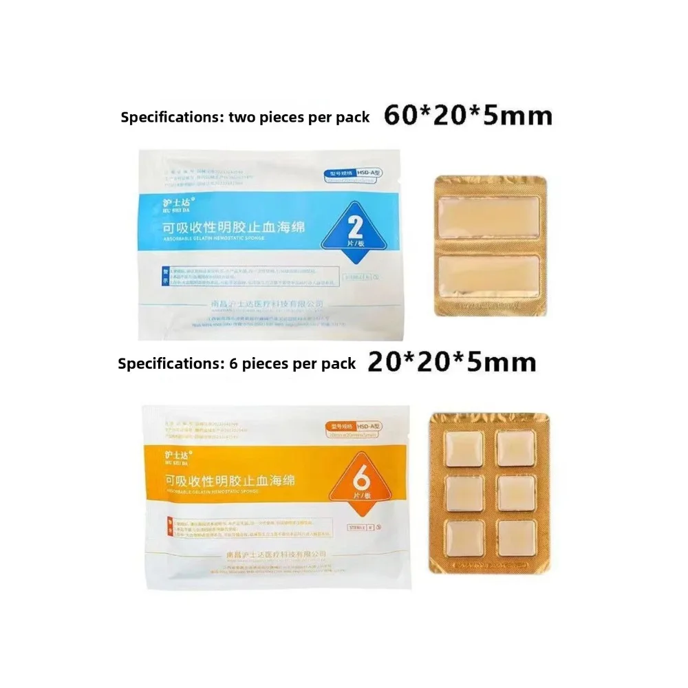Absorbable Gelatin Hemostatic Sponge, Sterile Dental Dressing for Tooth Extraction & Implant Surgery, Oral Bleeding Control