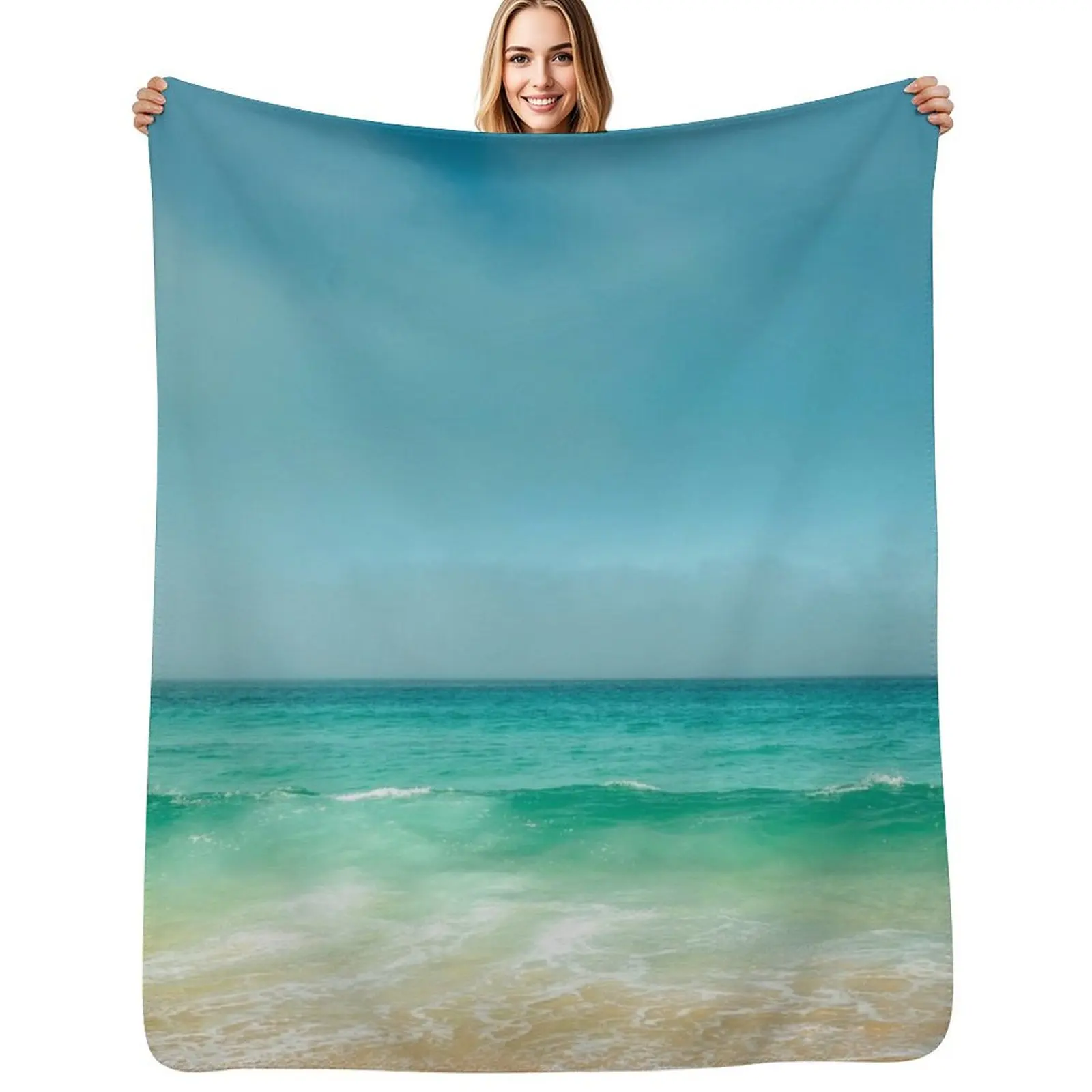 

Beautiful blue ocean Throw Blanket Baby Vintage for sofa Decoratives Blankets