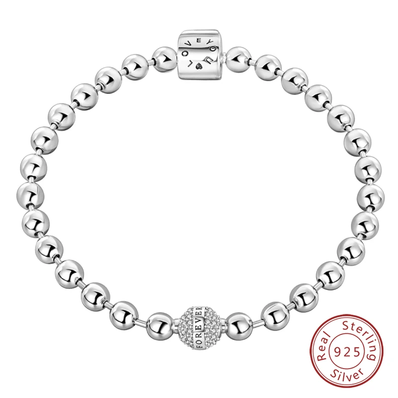 Armband Silber 925, Original 17–20 cm, Stern, Mond, Sonne, vierblättriges Kleeblatt, grüner Zirkon, Armbänder, passend für DIY-Charms, Geburtstag, Schmuck, Geschenke