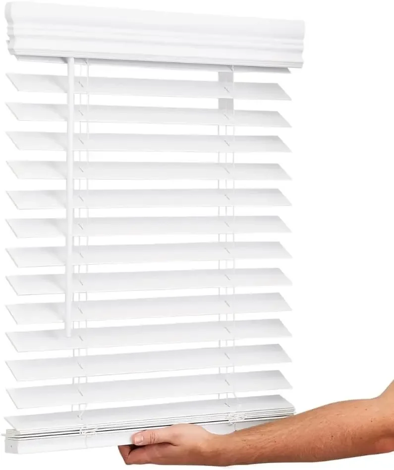 Cordless, 2 Inch Faux Wood Blind, 35