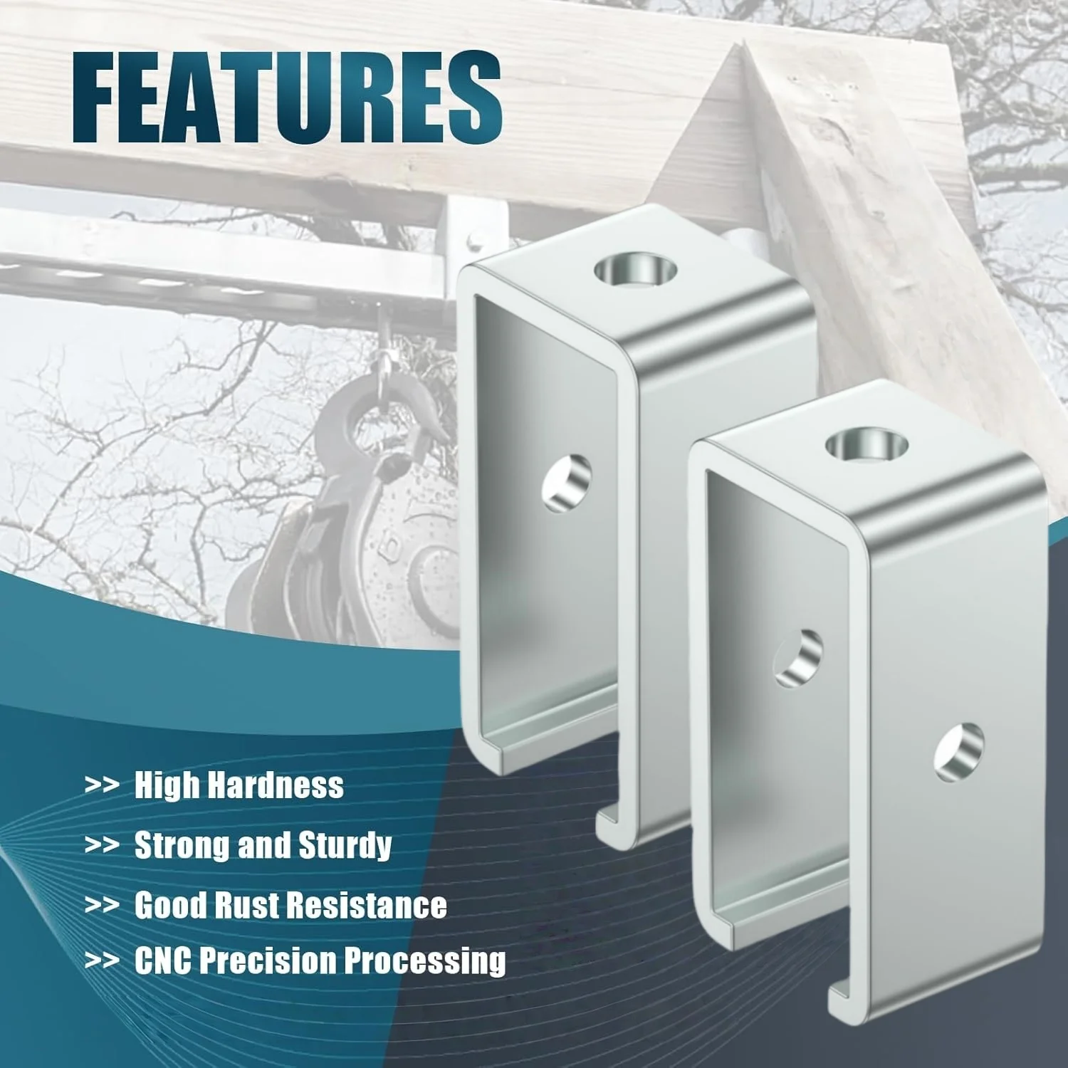 

Channel Trolley Track Hanger Bracket Intermediate Support for All 1-5/8" Strut Channel Heavy Duty Track Joiner Support