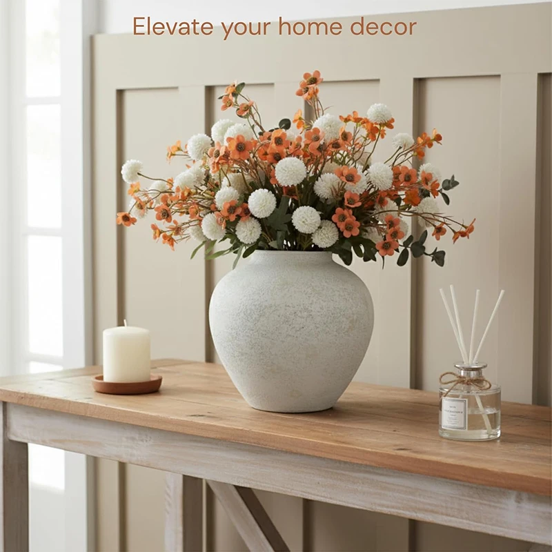 Large Round Iron Vase for Dried Flowers Wedding Gift Modern Farmhouse Decor for Home Living Room Console Table Decor view 2