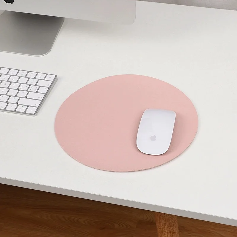 New Hot PU Mouse Pad 22cm Anti-Slip Mousepad Natural Rubber Waterproof Gamer Desk Mat for Desktop PC Computer Laptop Accessories