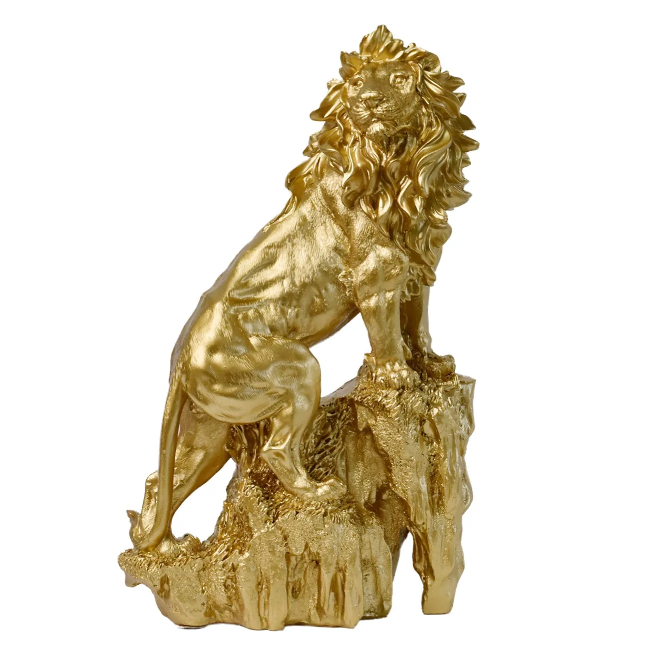 

Vilead 29cm Resin Lion Sculpture Interior Decor The King of Beasts Home Study Collectible Figurines Fift for Men Living Room