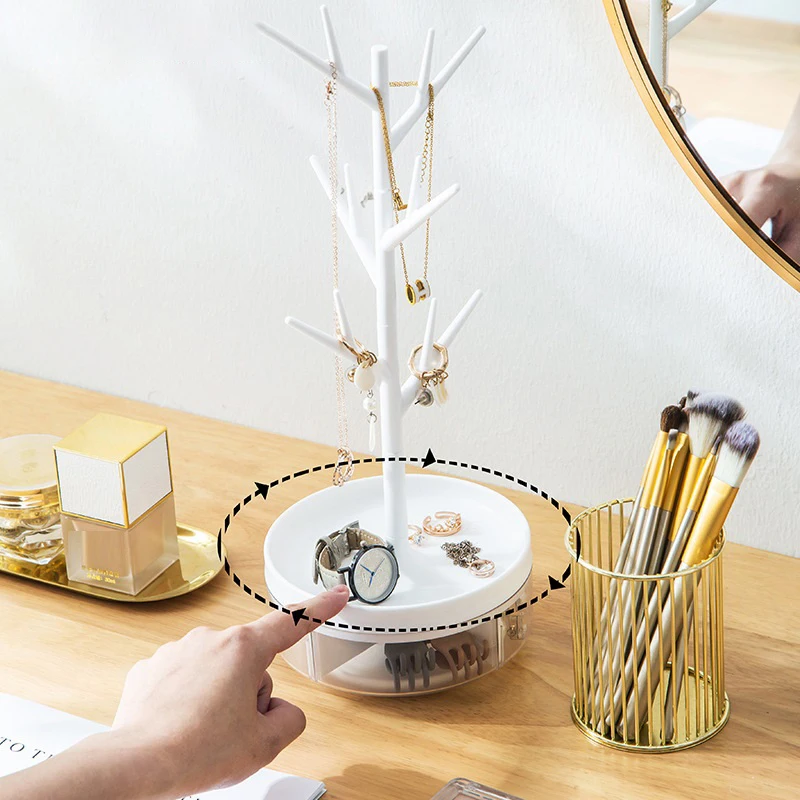 Drehen Schmuck Lagerung Box Multifunktionale Lagerung Rack Schmuck Uhr Schlüssel Rack Kreative Halskette Ohrring Display Rack Organizer