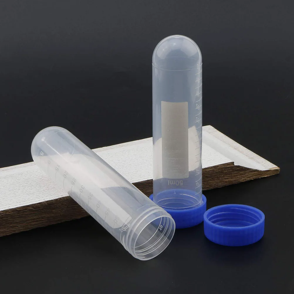 

20Pcs Plastic Tubes Transparent Sealed Test Tubes Storage for Samples Candy Craft Science Experiment Equipment