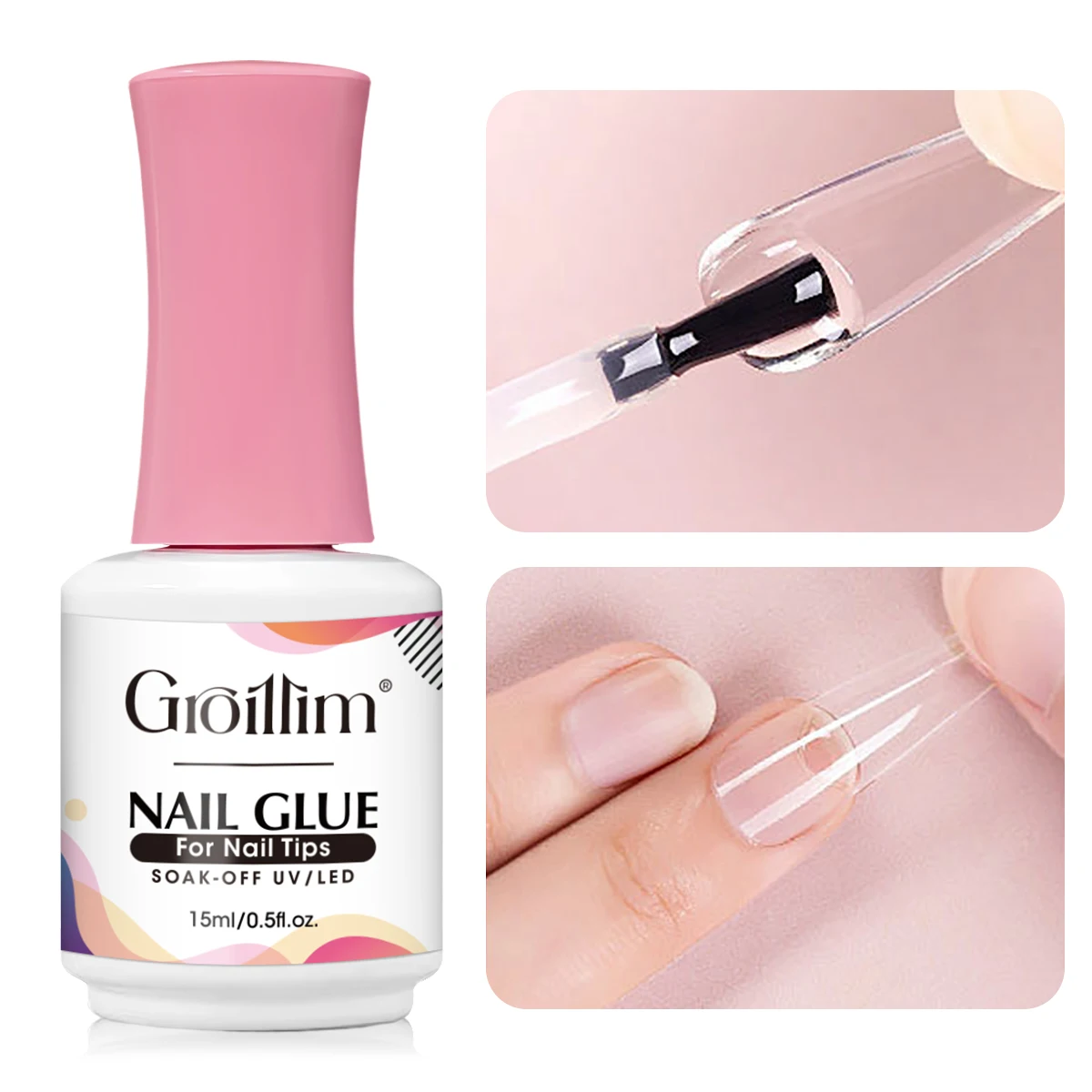 Vernis à ongles en gel Groillim 15 ml, gel à ongles LED amovible, super longue durée, non toxique, séchage rapide, formule sans alcool, adapté