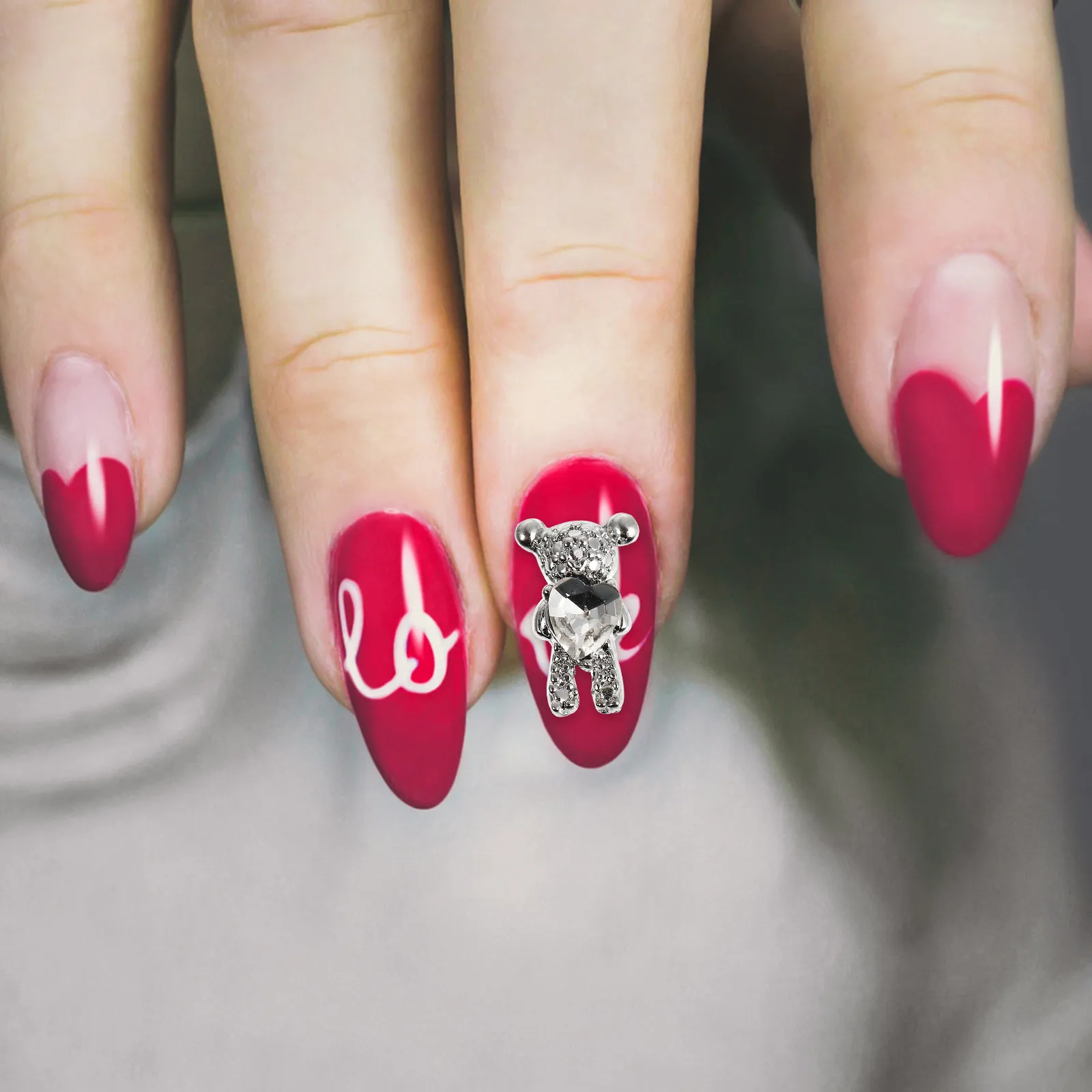 

40 шт. декоративных элементов для ногтей в форме медведя из сплава, стразы для маникюра, натуральные и искусственные ногти, товары для нейл-арта, подарки