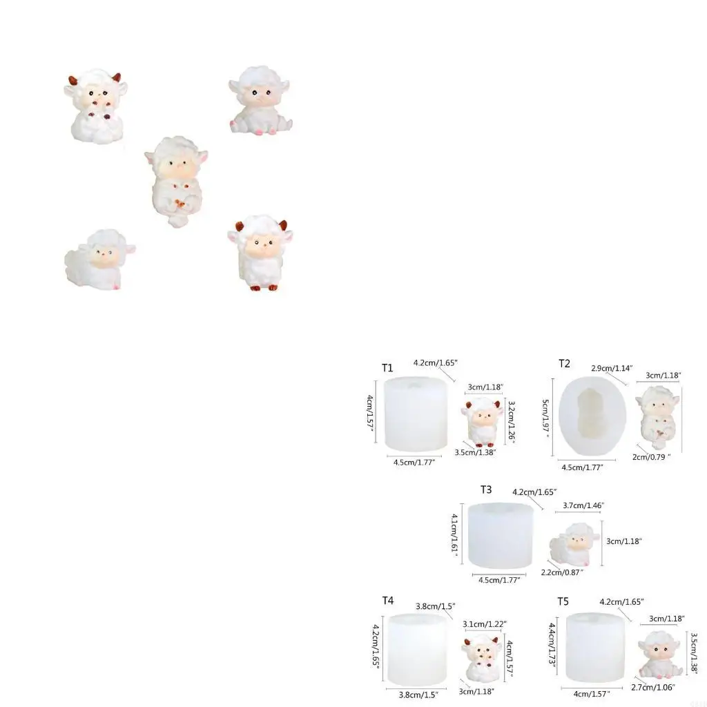 

Mini Sheep Molds Table Ornament Mould Plaster Making Tool Easy to Clean