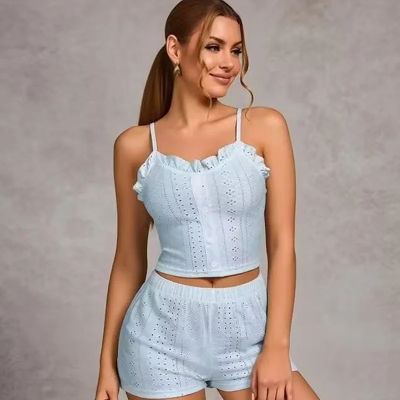 

Женский пижамный комплект с брюками, домашняя одежда, летний пижамный костюм для женщин, шорты, ночная сорочка, сексуальный комплект для сна