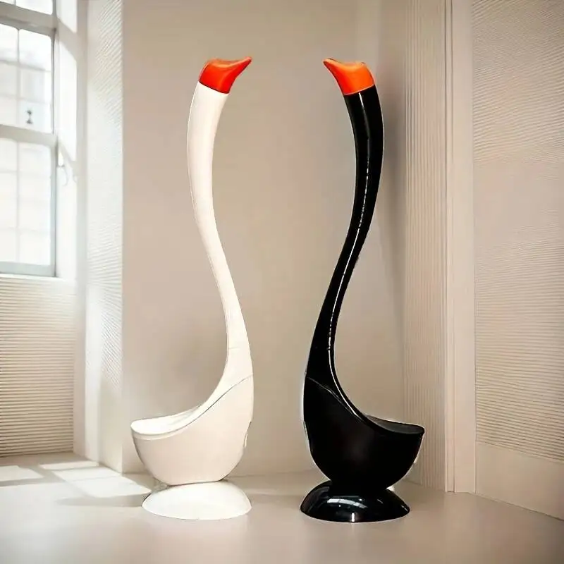 Ensemble de porte-brosse, nettoyeur de cuvette de toilette à Long manche en forme de cygne avec Base pour le nettoyage des taches tenaces, accessoires de salle de bains