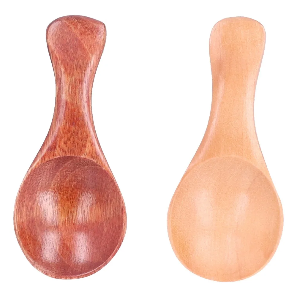 10Pcs Wood Dessert Spoon Wood Grain Texture Smooth Hand Ice Cream Spoon Practical Solid Mini Teaspoon Dessert Serving