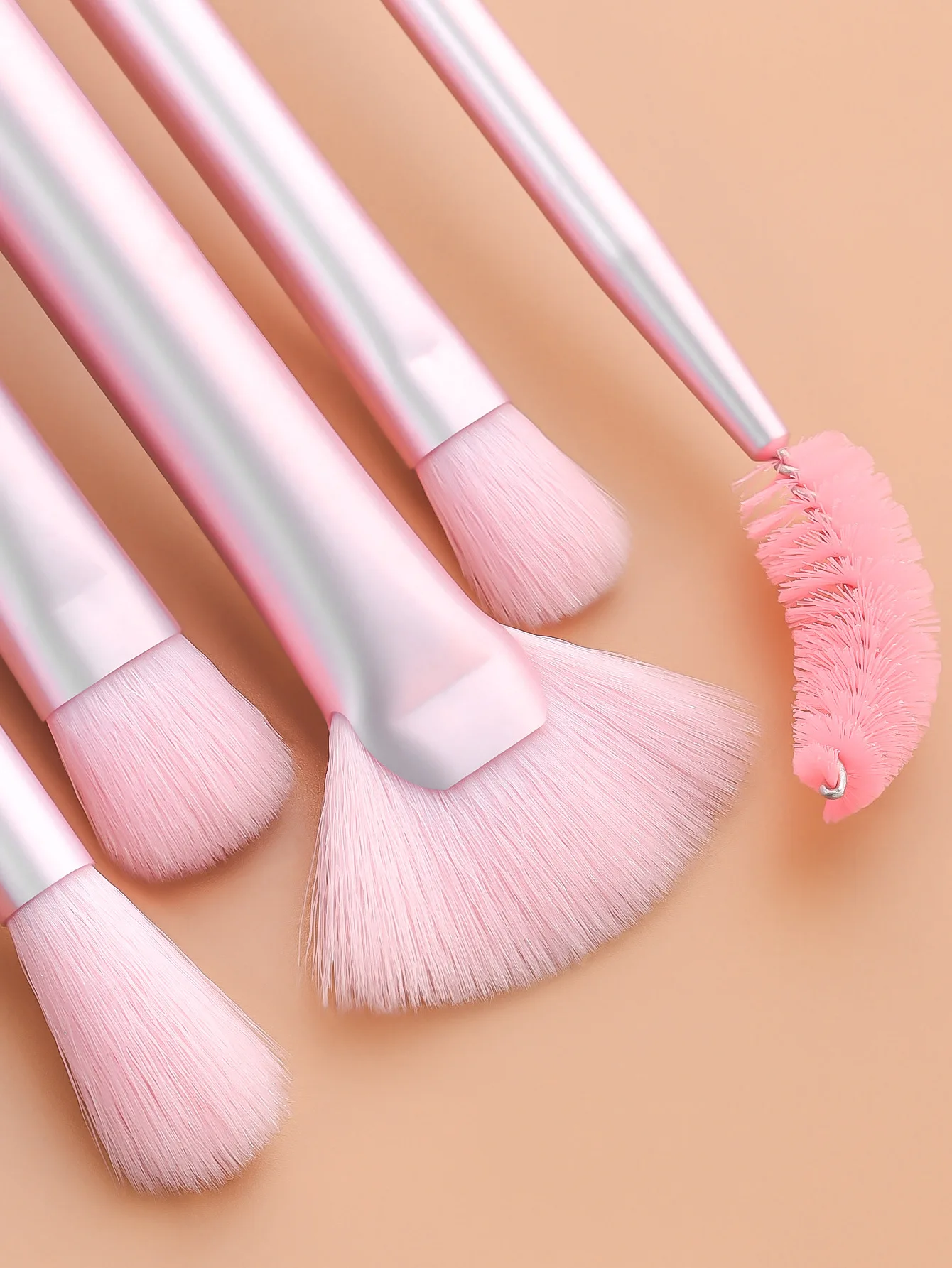 5-Piece Mini Crystal Handle Makeup Brush Set - Full Face Powder, Blush & Eyeshadow Brushes with Nose Contour Brush