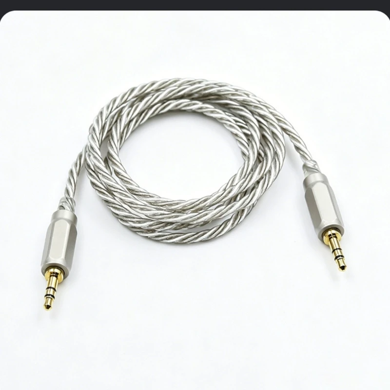 Silver Tone Type C to 3.5mm Male Cable for Speaker Use Daily F19E