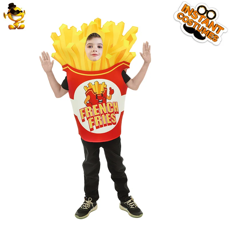 Funny Children Cosplay French Fries Costume Creative Party Outfit Stage Costume