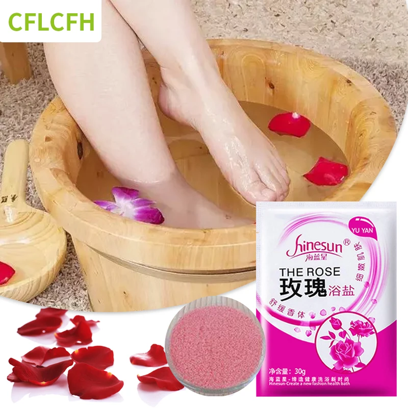 Foot Bath Soak Body Exfoliation Scruber Care Salt Feet Bath Crystal Mud Skin Spa Powder Rose Jasmine Scent Moisturizing Salts