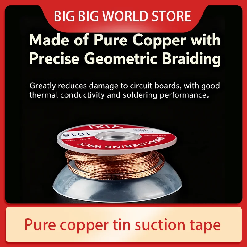 

1.5M Solder Wire Desoldering Braid 1-4mm Width Welding Solder Remover Wick Lead Cord Flux BGA Repair Tool for Electronics