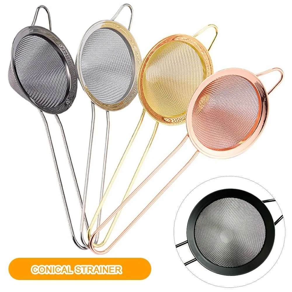 Cocktail Bar Strainer Fine Mesh Stainless Steel Conical Strainer Premium Mesh Cocktail Cone Strainer