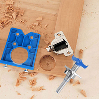 1Pc 35mm Hinge Boring Jig Woodworking Hole Drilling Guide Locator with Fixture Aluminum Alloy Hole Opener Door Cabinets